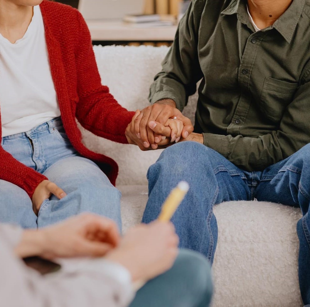 Couple attending relationship therapy to strengthen their marriage